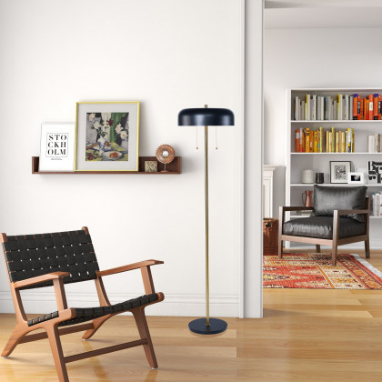 Ashcroft - Vesper Floor lamp with Black outer and White inner
