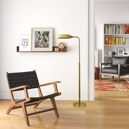Ashcroft - Elara Floor Lamp Gold outer and White inner