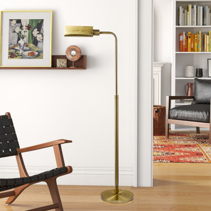 Ashcroft - Elara Floor Lamp Gold outer and White inner