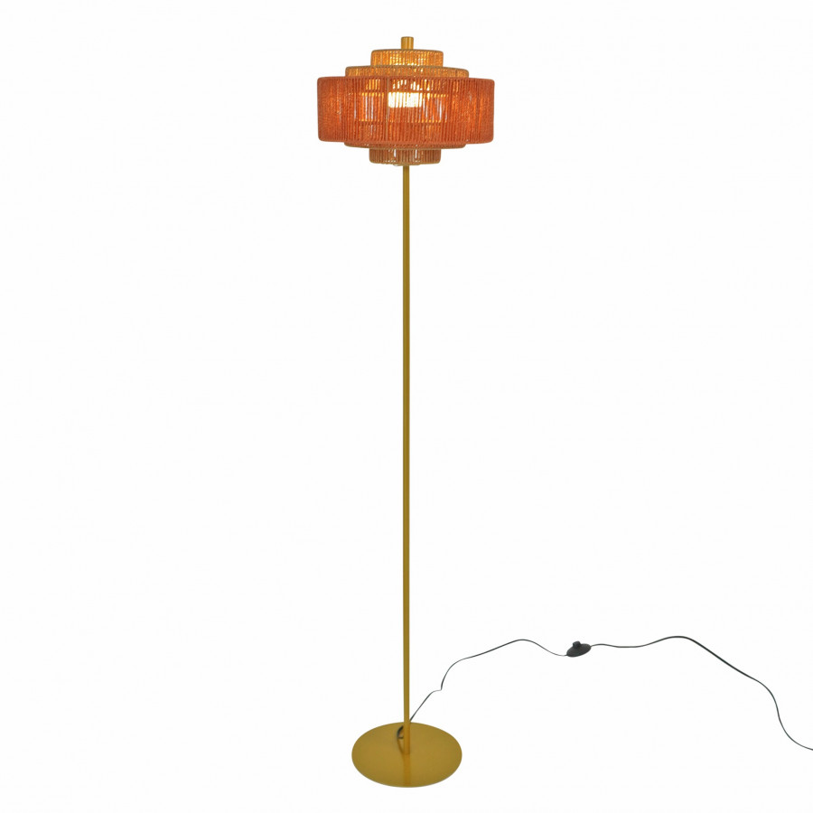 Ashcroft - Phosma Floor Lamp Gold and Natural - Terracotta
