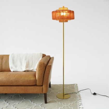 Ashcroft - Phosma Floor Lamp Gold and Natural - Terracotta