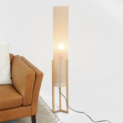 Ashcroft - Ethos Floor Lamp Oak and Natural
