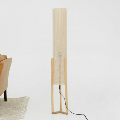Ashcroft - Ethos Floor Lamp Oak and Natural