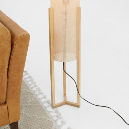 Ashcroft - Ethos Floor Lamp Oak and Natural