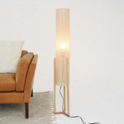 Ashcroft - Ethos Floor Lamp Oak and Natural
