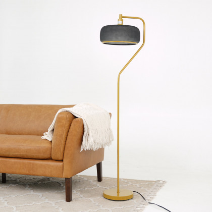 Ashcroft - Astris Floor Lamp Black Sprayed and Gold