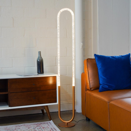 Ashcroft - Zeon LED Floor Lamp Coarse Gold and Clear