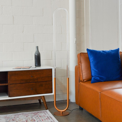Ashcroft - Zeon LED Floor Lamp Coarse Gold and Clear