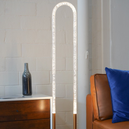 Ashcroft - Zeon LED Floor Lamp Coarse Gold and Clear