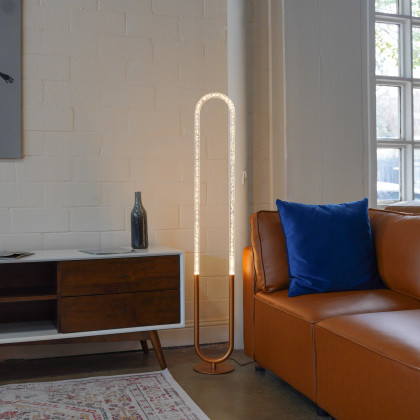 Ashcroft - Zeon LED Floor Lamp Coarse Gold and Clear