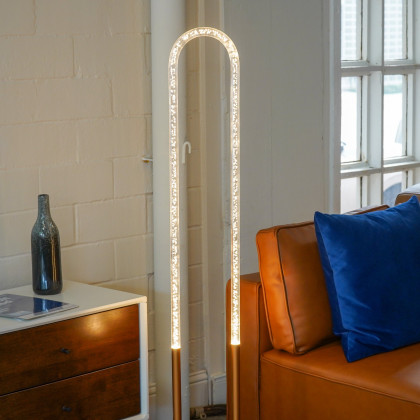 Ashcroft - Zeon LED Floor Lamp Coarse Gold and Clear