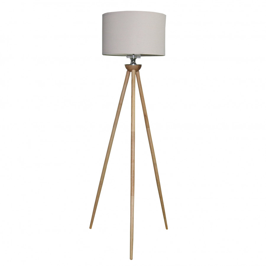 Ashcroft - Lirios Three Legged Wooden Strip Floor Lamp in Natural