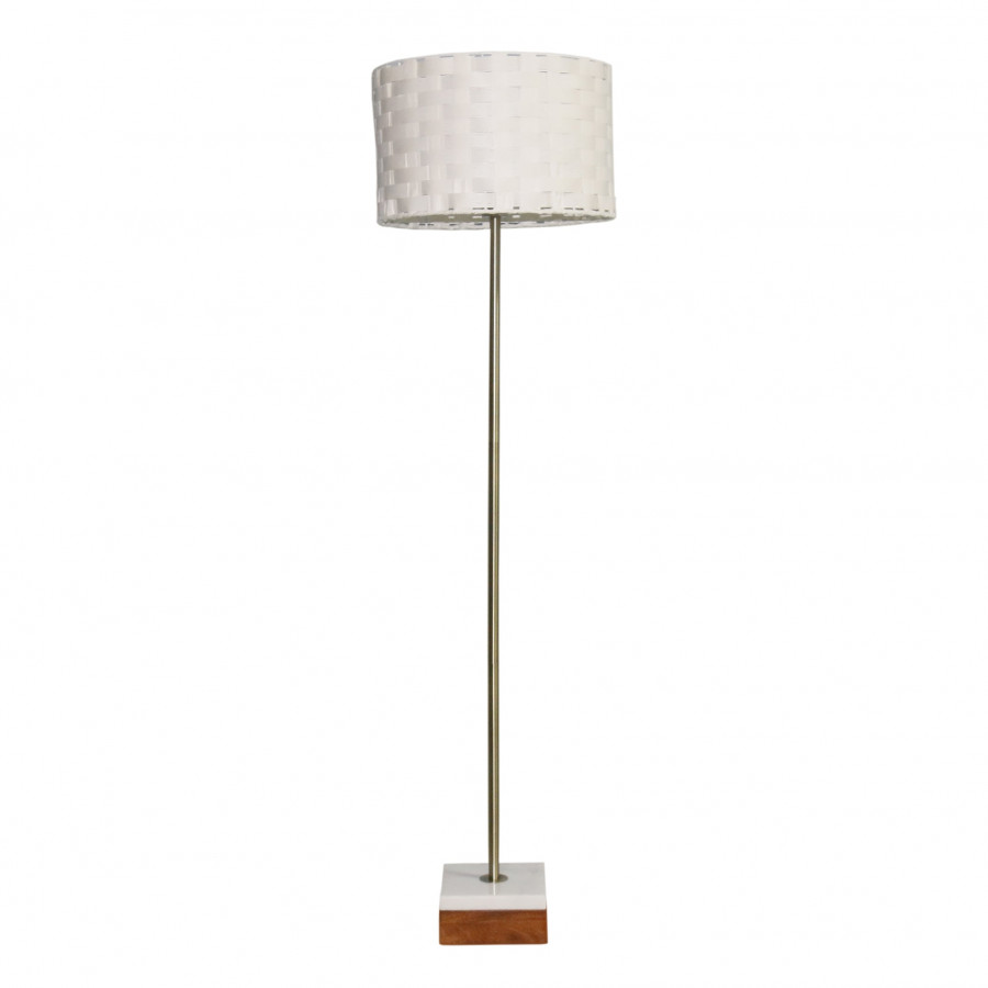 Ashcroft - Viora Marble Base Floor Lamp - Dark Brown and White