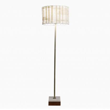 Ashcroft - Viora Marble Base Floor Lamp - Dark Brown and White