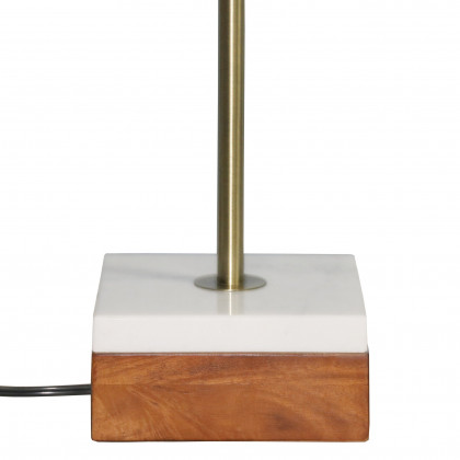 Ashcroft - Viora Marble Base Floor Lamp - Dark Brown and White