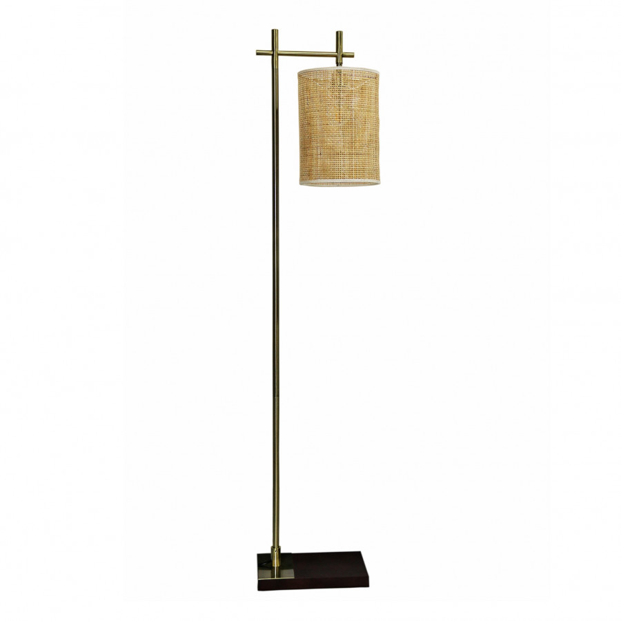 Ashcroft - Brizo Bamboo Lampshade Floor Lamp Dark brown and Bronze