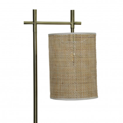 Ashcroft - Brizo Bamboo Lampshade Floor Lamp Dark brown and Bronze