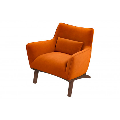 Ashcroft Brayden Mid-Century Modern Velvet Armchair - Burnt Orange