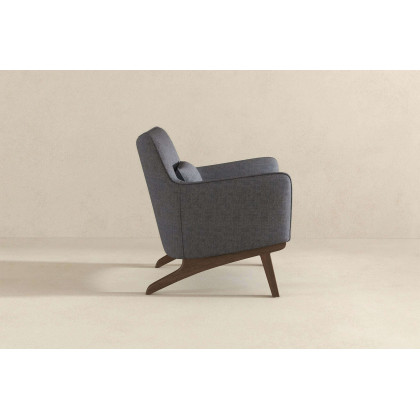 Ashcroft Brayden Mid-Century Modern Linen Armchair - Seaside Gray