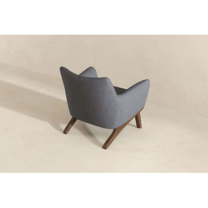 Ashcroft Brayden Mid-Century Modern Linen Armchair - Seaside Gray