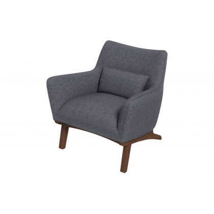 Ashcroft Brayden Mid-Century Modern Linen Armchair - Seaside Gray