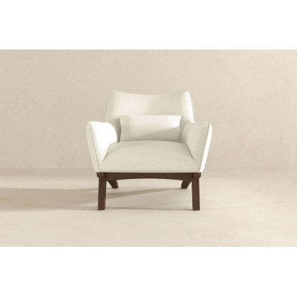 Ashcroft Brayden Mid-Century Modern Boucle Armchair - Beige