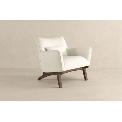 Ashcroft Brayden Mid-Century Modern Boucle Armchair - Beige