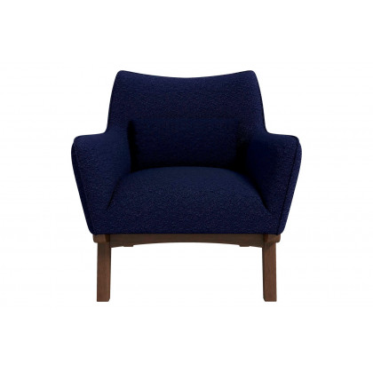 Ashcroft Brayden Mid-Century Modern Boucle Armchair - Dark Blue