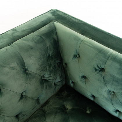 Ashcroft - Evelyn Tufted Back Velvet Lounge Chair in Green
