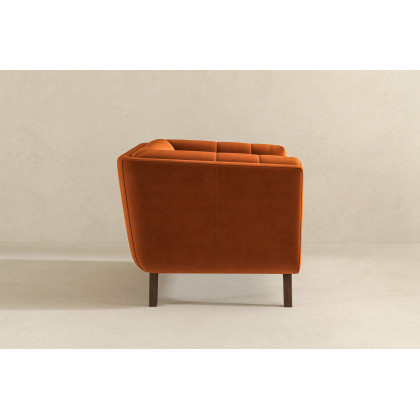 Ashcroft Addison Mid-Century Modern Velvet Lounge Chair - Burnt Orange