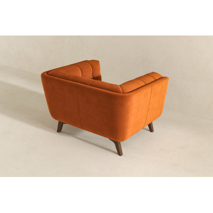 Ashcroft Addison Mid-Century Modern Velvet Lounge Chair - Burnt Orange