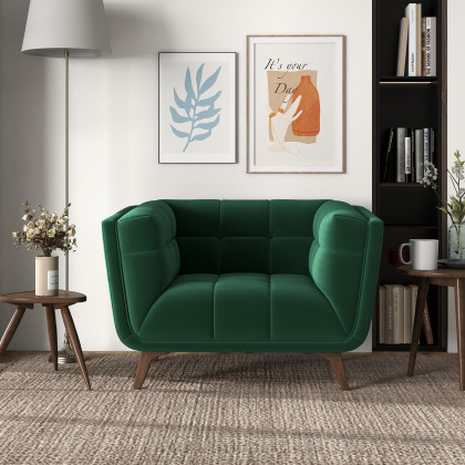 Ashcroft - Addison Mid-Century Modern Velvet Lounge Chair