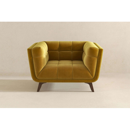 Ashcroft Addison Mid-Century Modern Velvet Lounge Chair - Gold