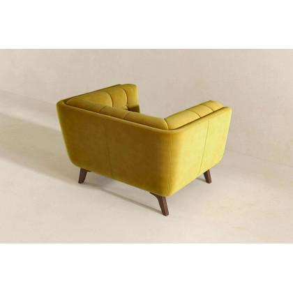 Ashcroft Addison Mid-Century Modern Velvet Lounge Chair - Gold