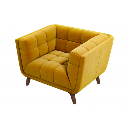 Ashcroft Addison Mid-Century Modern Velvet Lounge Chair - Gold