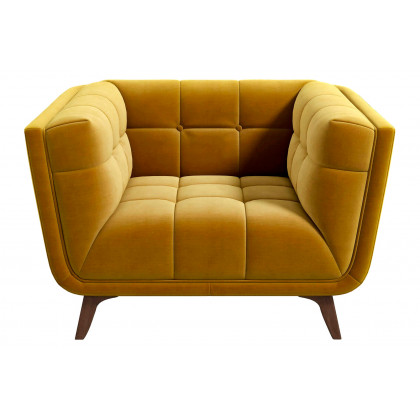 Ashcroft Addison Mid-Century Modern Velvet Lounge Chair - Gold