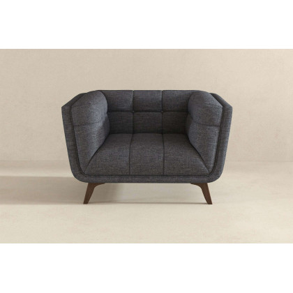 Ashcroft Addison Mid-Century Modern Linen Lounge Chair - Seaside Gray