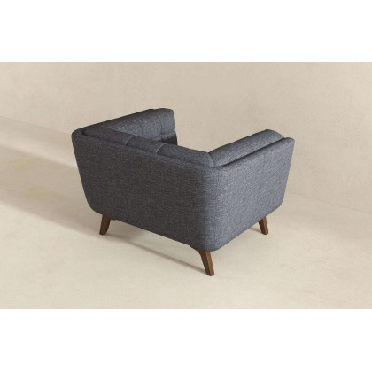 Ashcroft Addison Mid-Century Modern Linen Lounge Chair - Seaside Gray