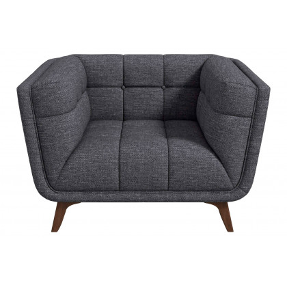 Ashcroft Addison Mid-Century Modern Linen Lounge Chair - Seaside Gray