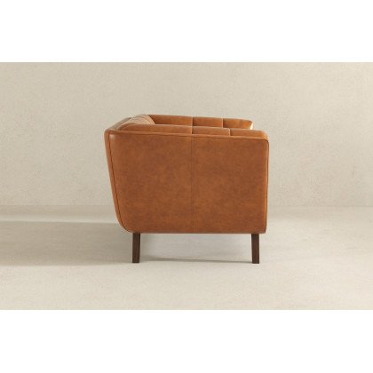 Ashcroft Addison Mid-Century Modern Leather Lounge Chair - Cognac
