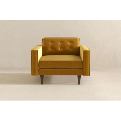 Ashcroft Casey Velvet Lounge Chair - Gold