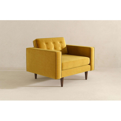 Ashcroft Casey Velvet Lounge Chair - Gold