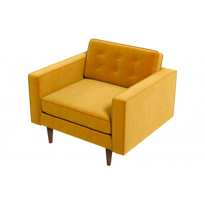 Ashcroft Casey Velvet Lounge Chair - Gold