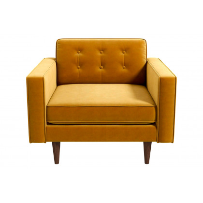 Ashcroft Casey Velvet Lounge Chair - Gold