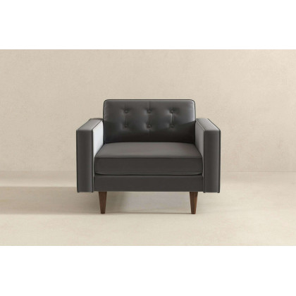 Ashcroft Casey Velvet Lounge Chair - Gray