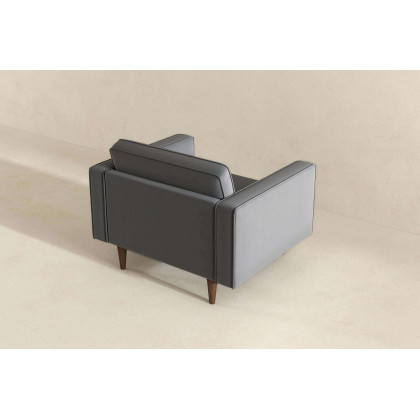 Ashcroft Casey Velvet Lounge Chair - Gray