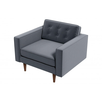 Ashcroft Casey Velvet Lounge Chair - Gray