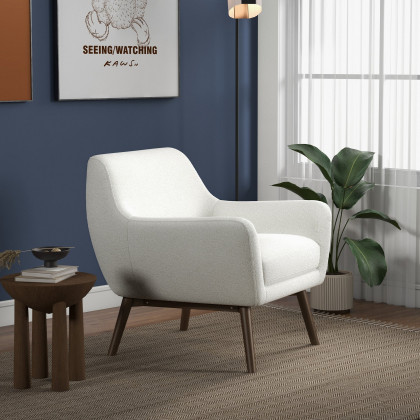 Ashcroft Panom Lounge Chair - White Boucle