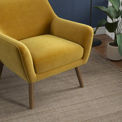 Ashcroft Panom Lounge Chair - Gold Velvet