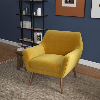 Ashcroft Panom Lounge Chair - Gold Velvet